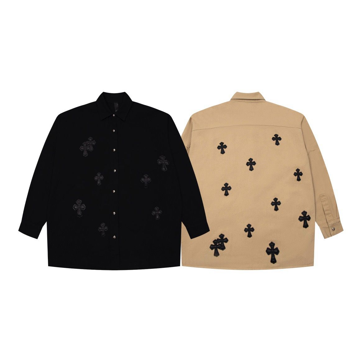 1:1 top version cross leather embroidery bat sleeve shirt jacket