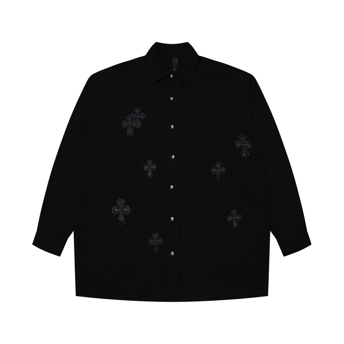 1:1 top version cross leather embroidery bat sleeve shirt jacket