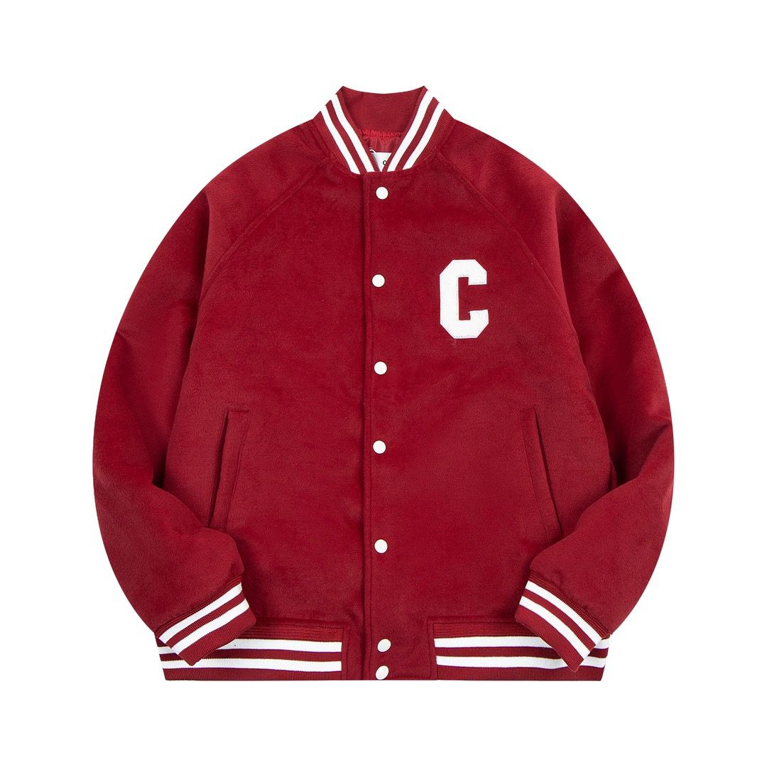 1:1 Top version red color with C letter jacket