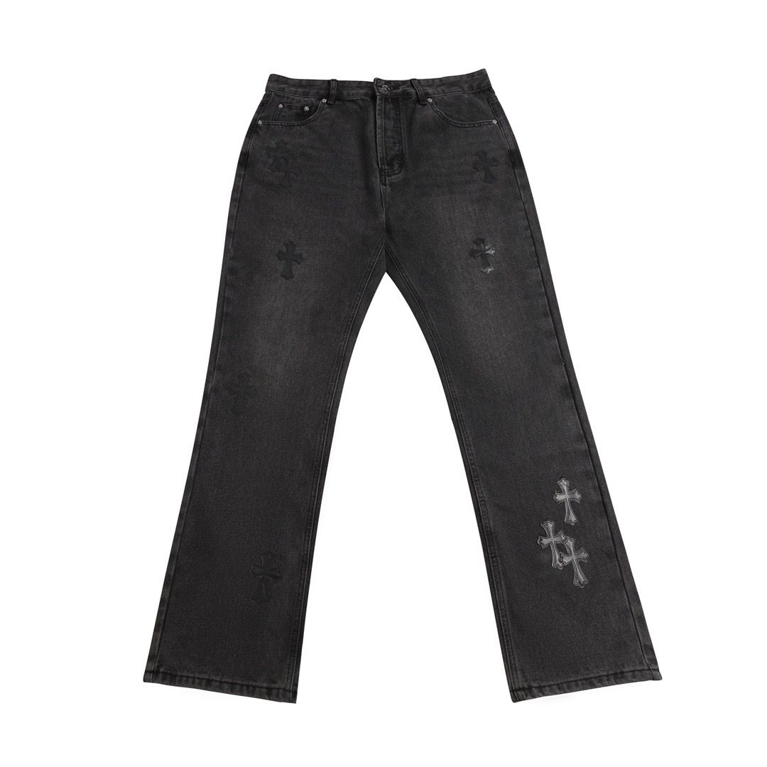1:1 new style all black small flare jeans