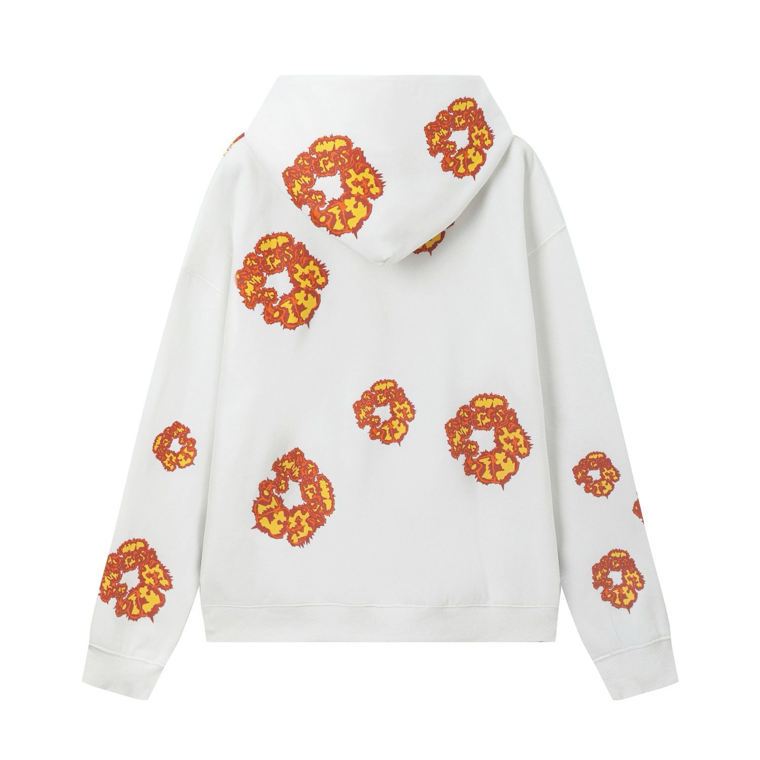Classic white with orange logo print hoodie
