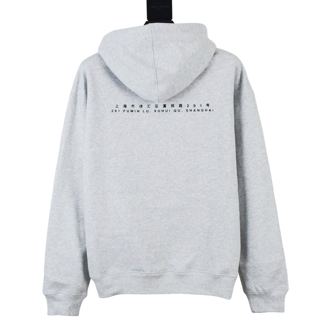 1:1 Top version pure grey color with box logo hoodie
