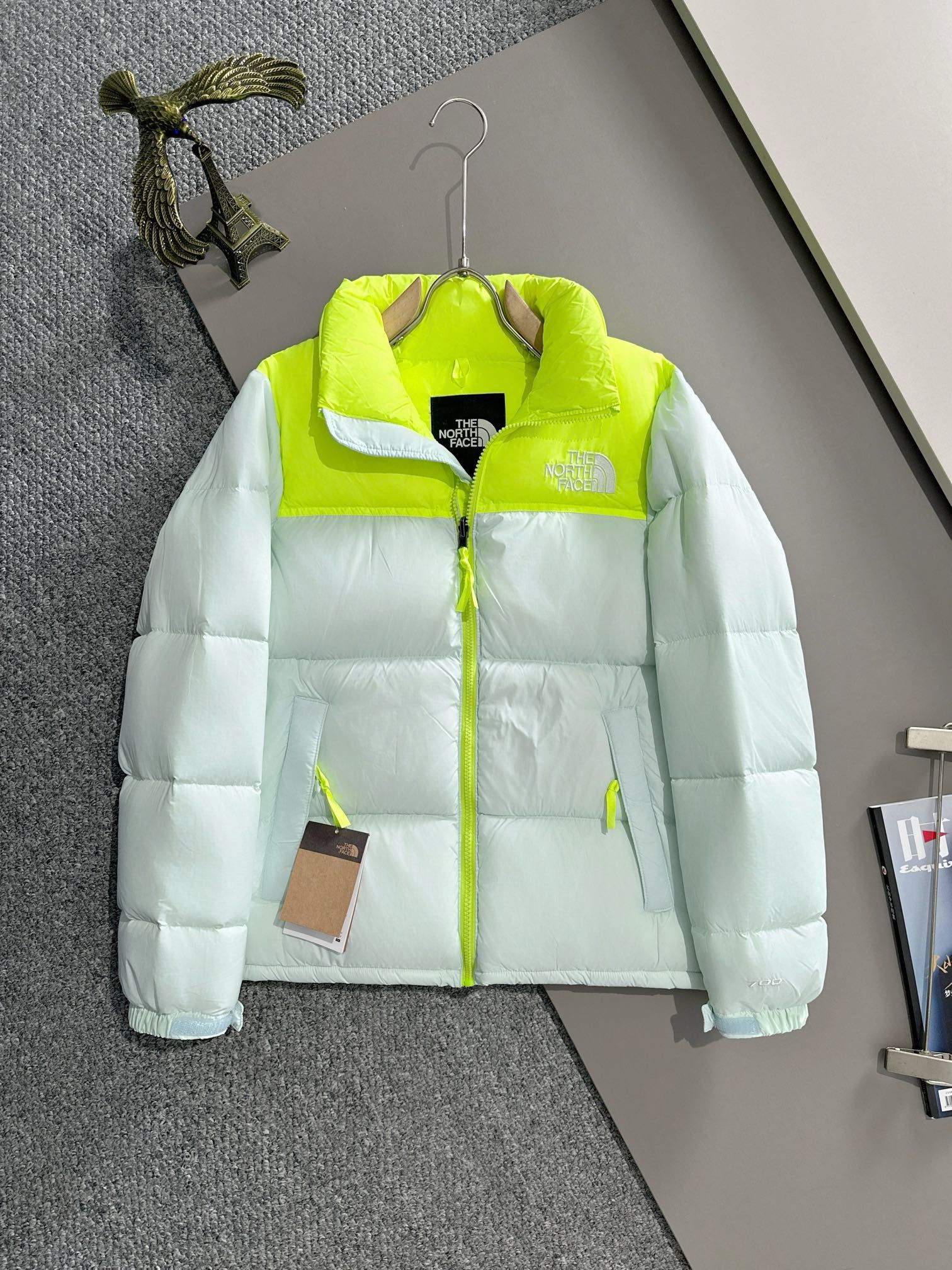 1:1 top version classic 1996 Nuptse green white down jacket