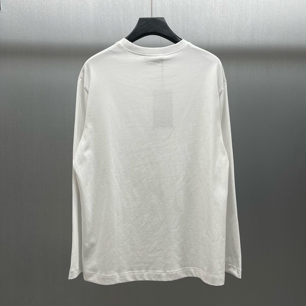 1:1 Top version GG signature print knitted cotton long sleeve