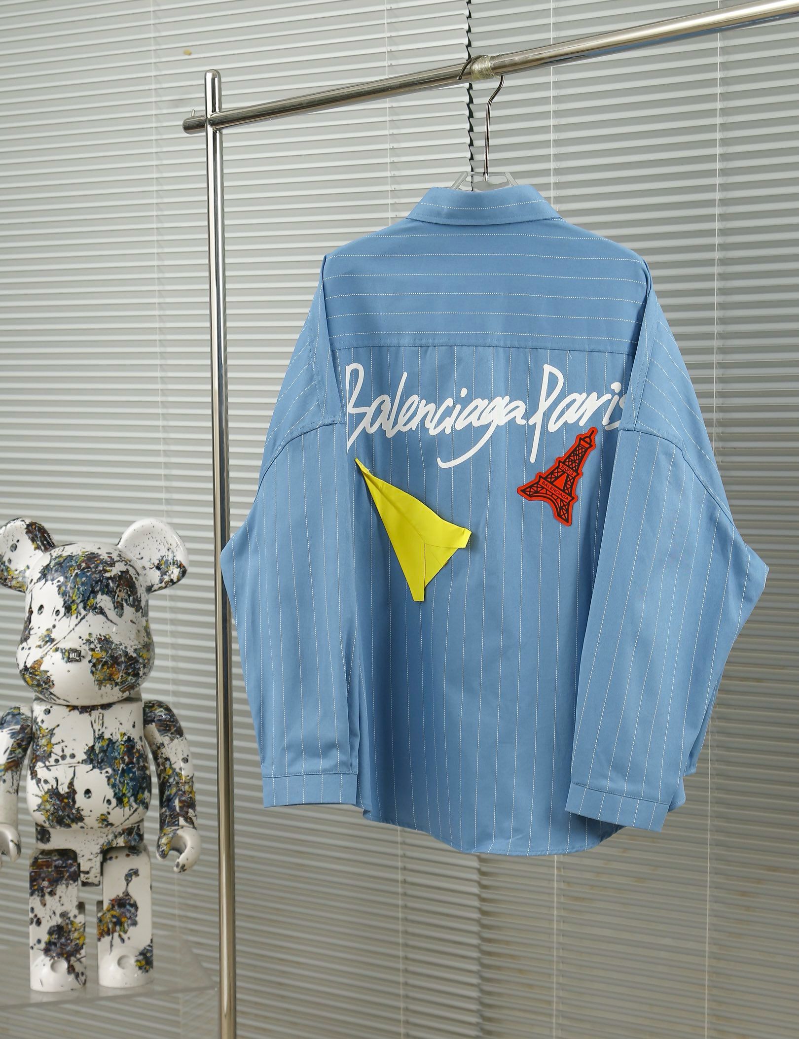 1:1 Top version new vertical strip bat sleeve 3D paper airplane shirt jacket