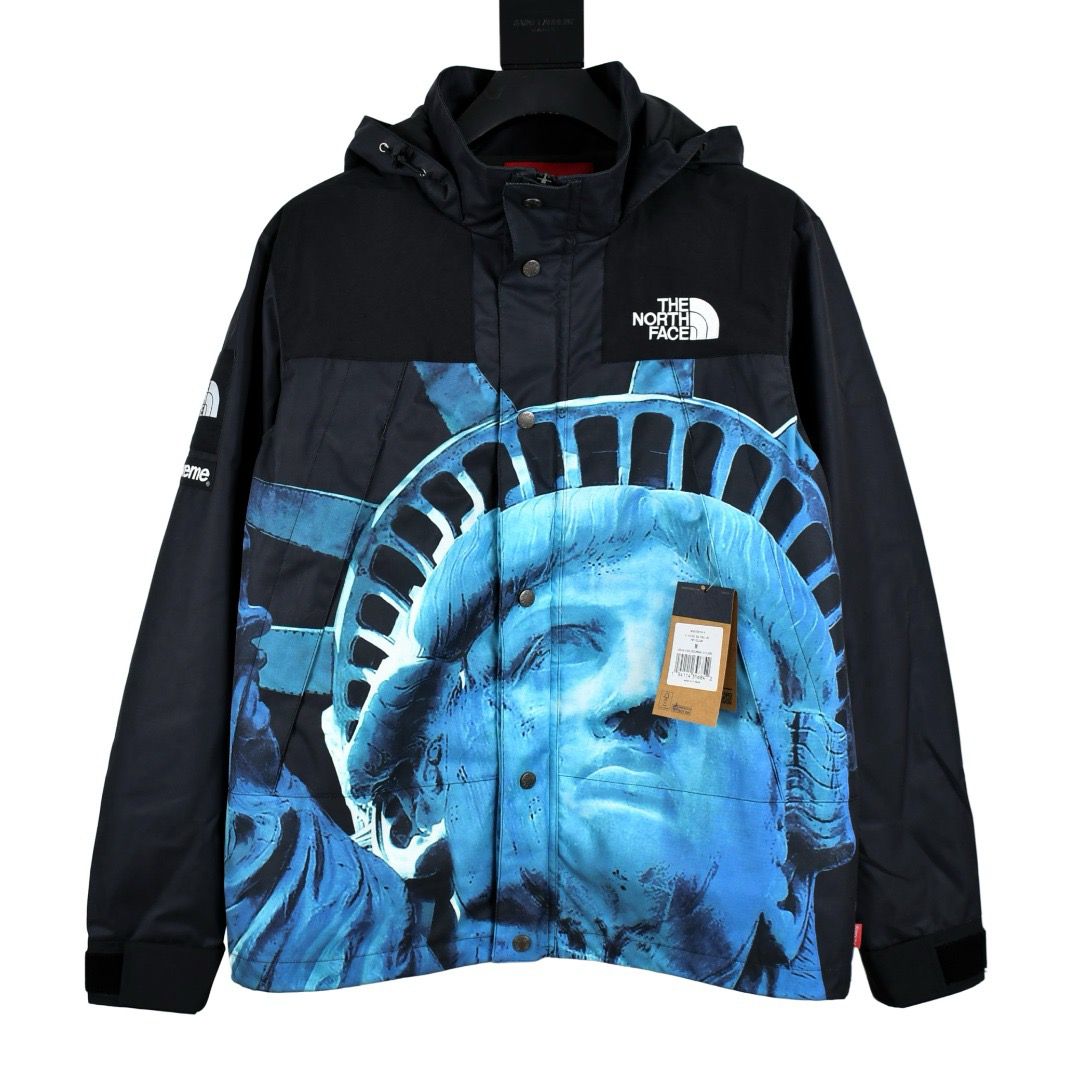 1:1 Top version statue of liberty print cargo jacket