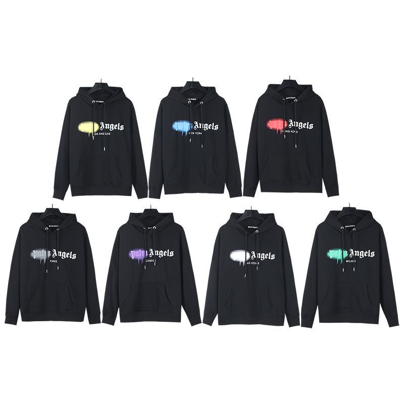 Classic style basic color with colorful logo print hoodie