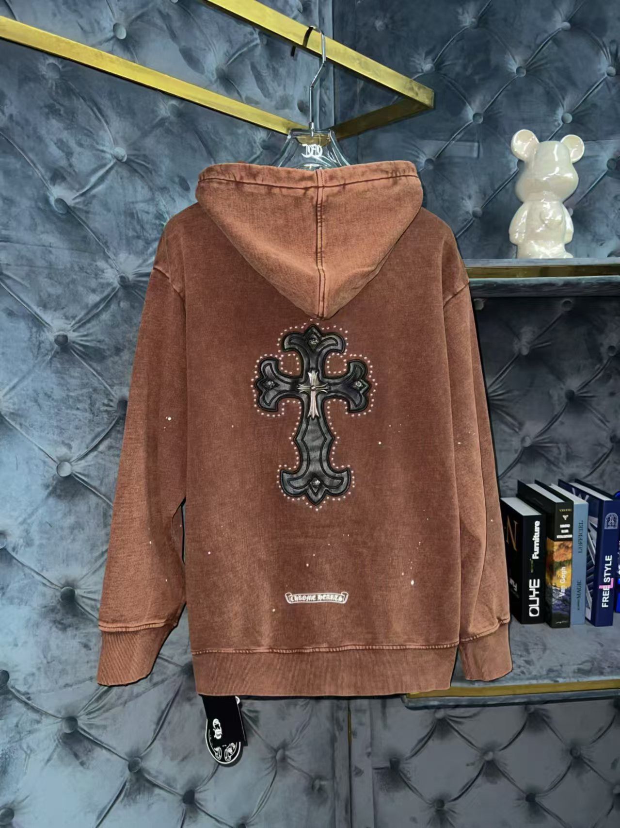 1:1 Top version new washing brown color hoodie