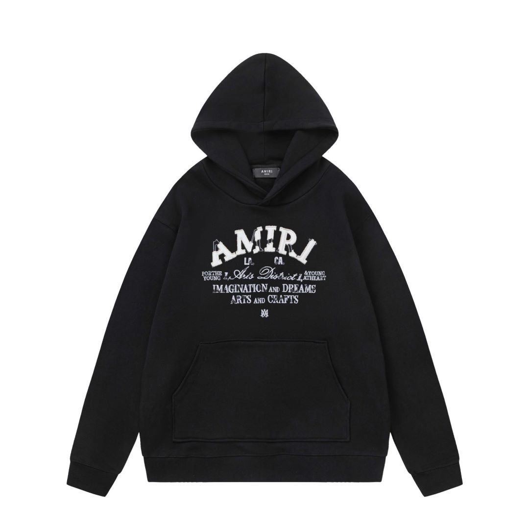 1:1 version applique logo black hoodie