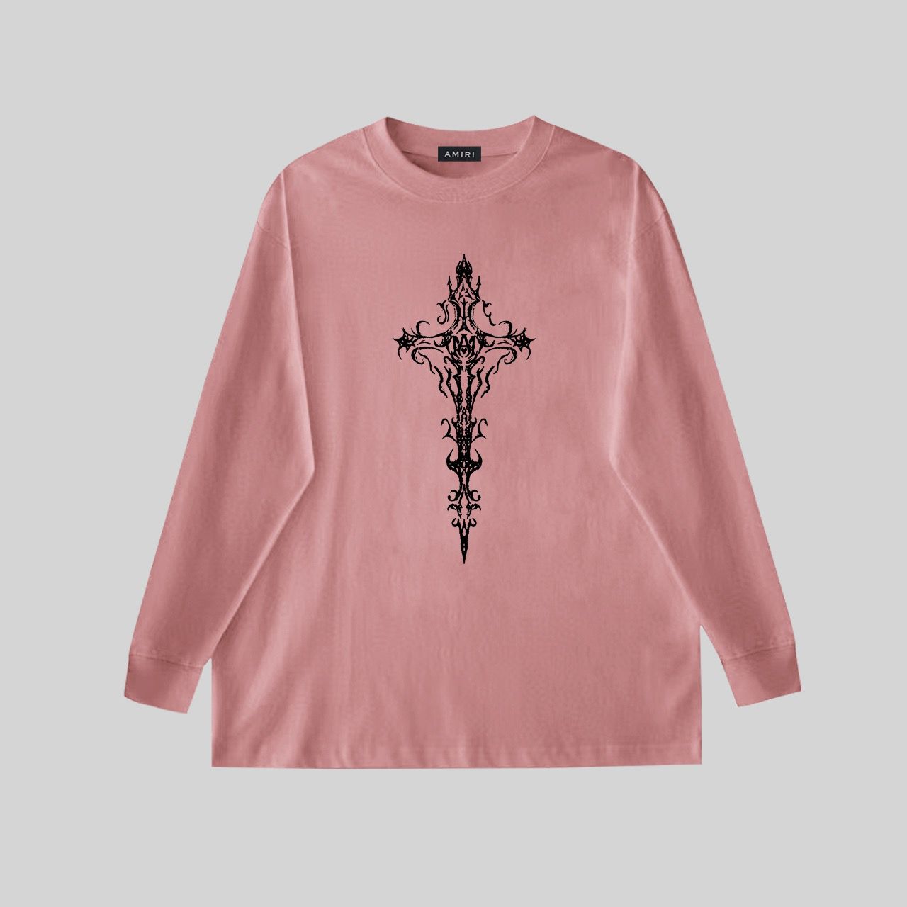 1:1 Version new pink with black arrow print long sleeve