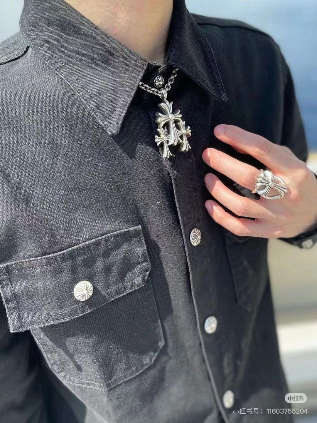 1:1 Version new all black denim jacket