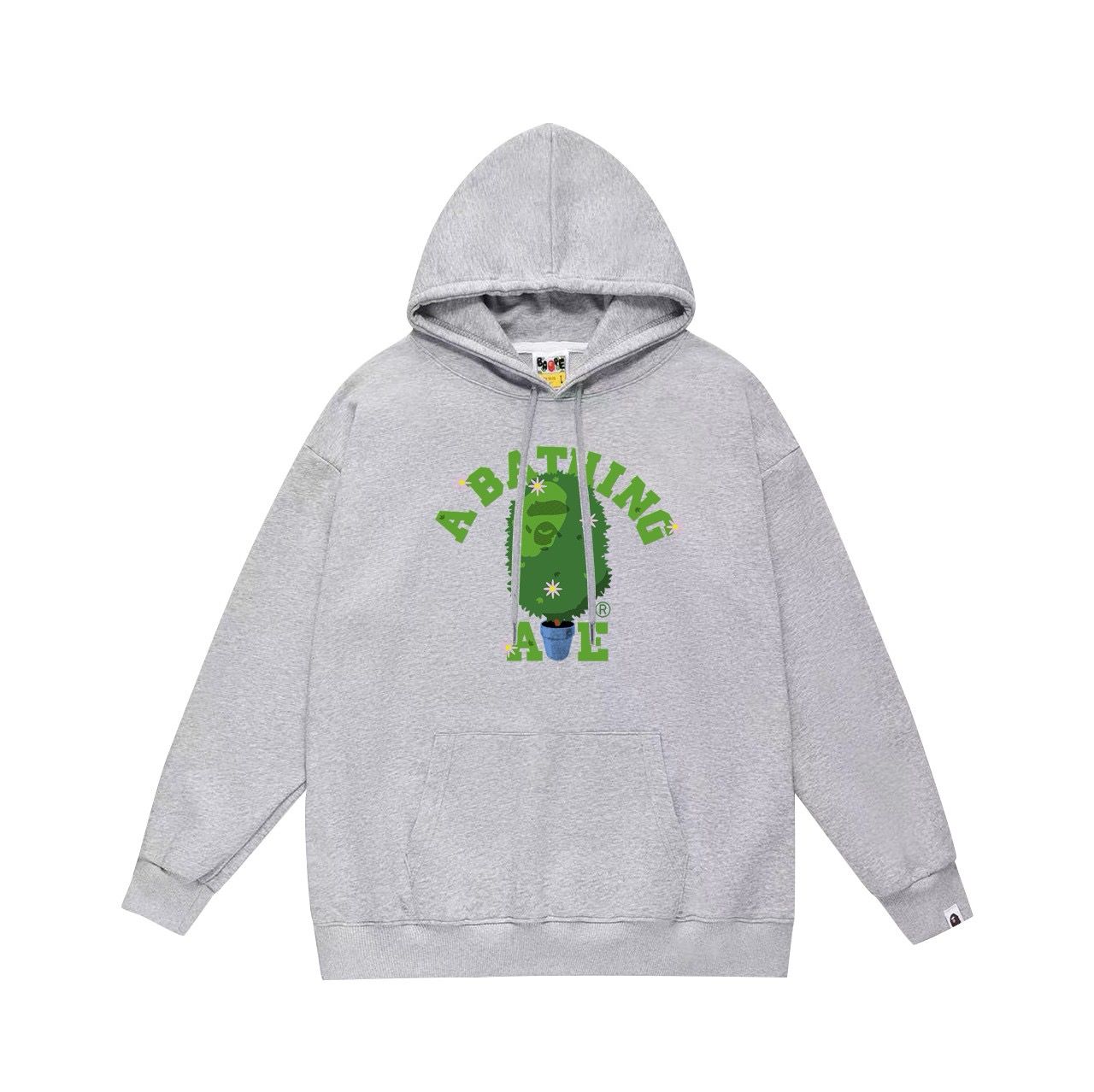 New style with green logo print hoodie