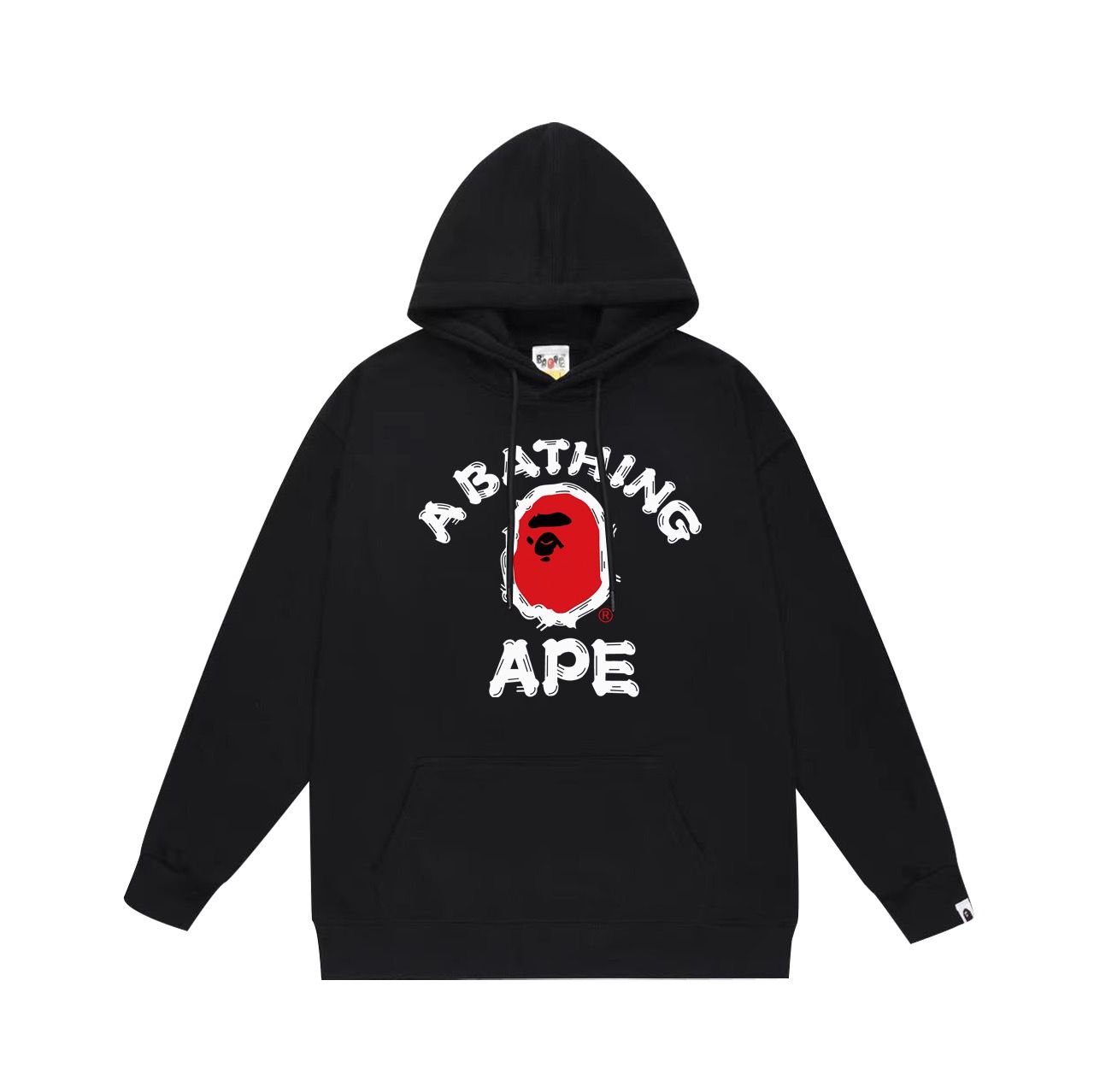 New basic color with red apeman head printing hoodie