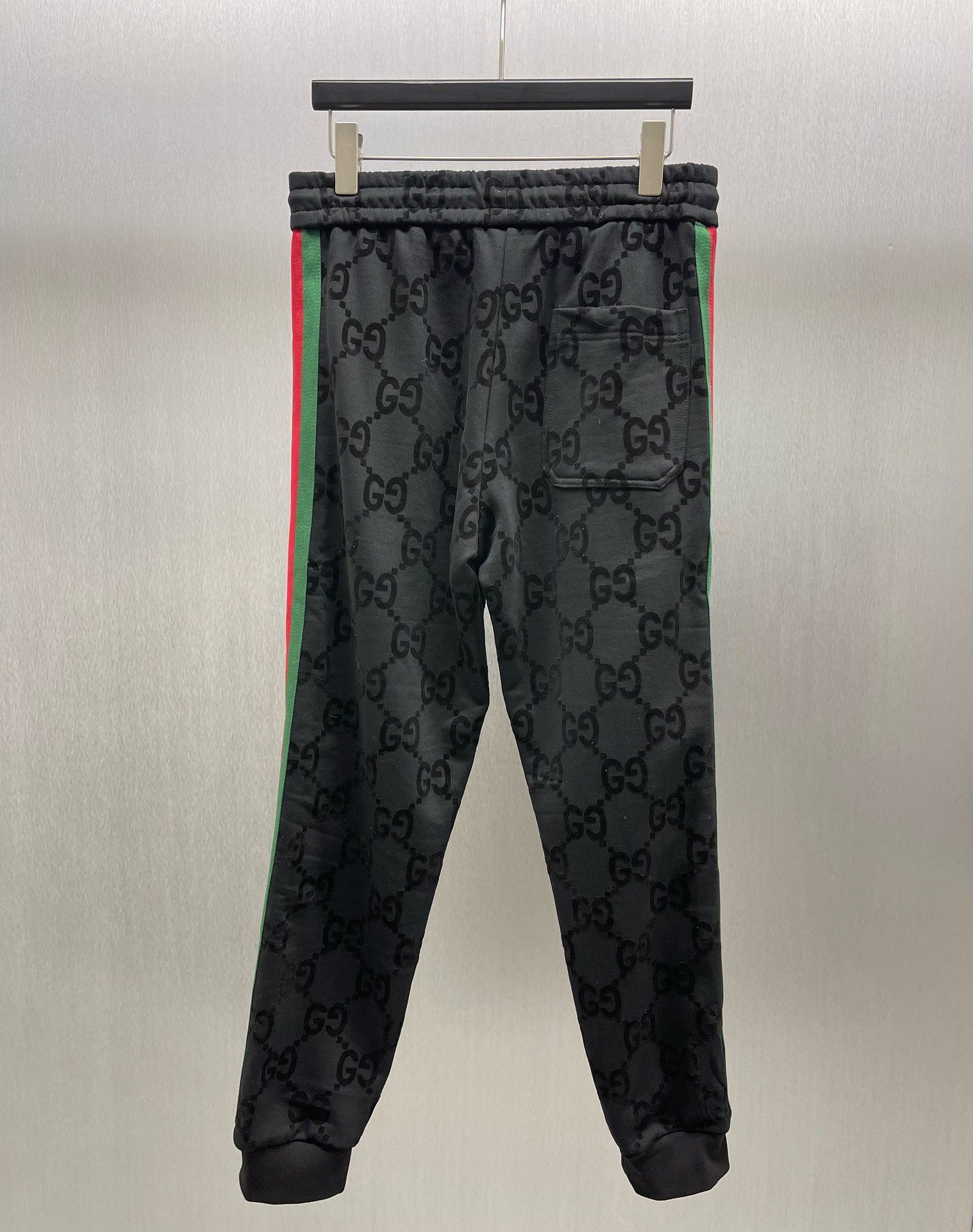 1:1 Top version decorated ribbon flocking double G pattern pant