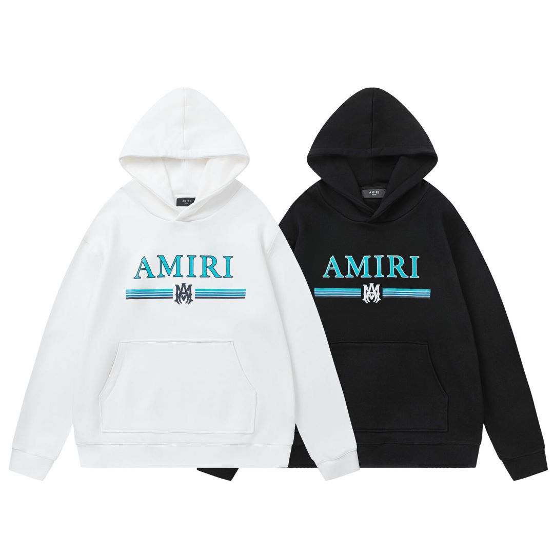 1：1 version new basic color with blue logo print hoodie