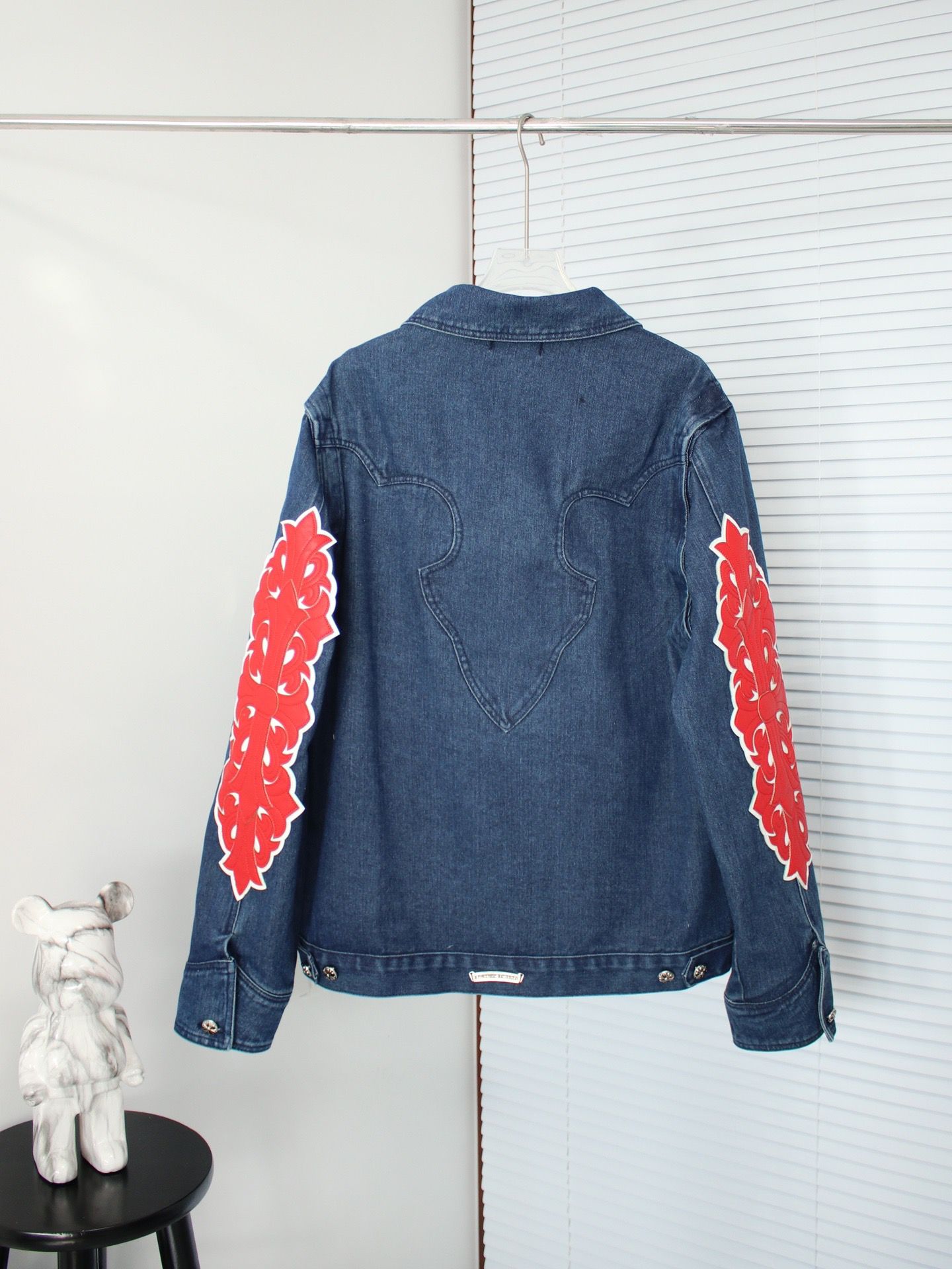1:1 Version new style blue with red logo denim jacket
