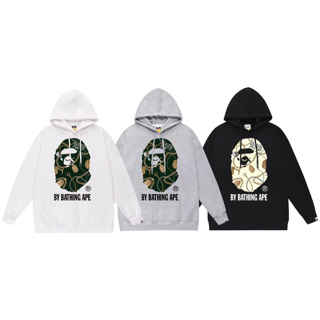 New arrival big apeman head print hoodie