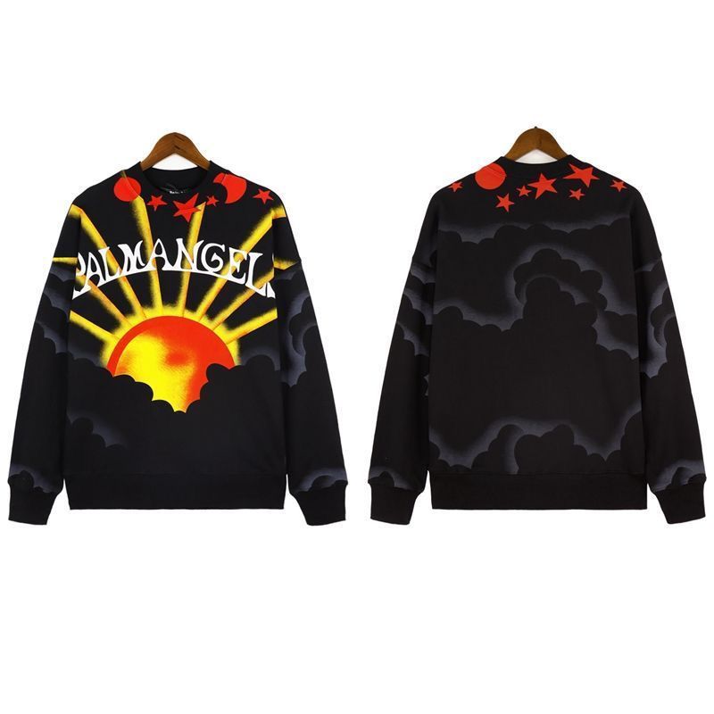 New arrival sun print long sleeve crewneck
