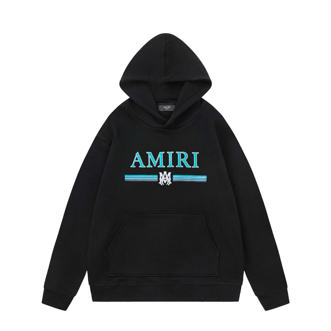 1：1 version new basic color with blue logo print hoodie