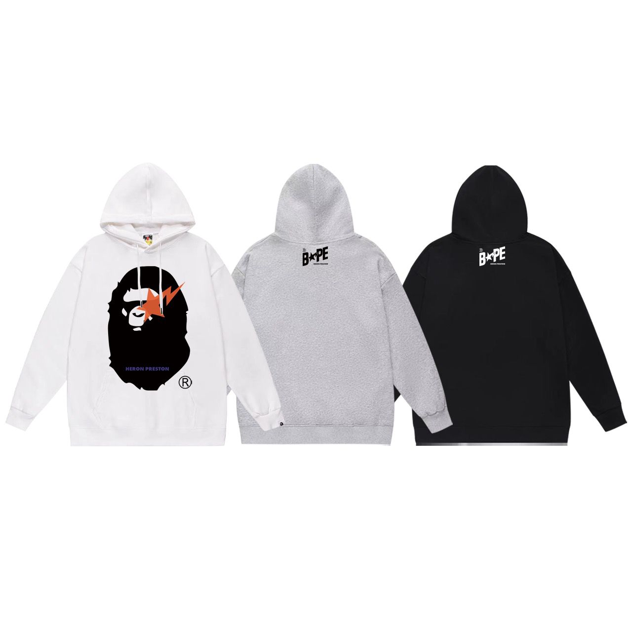 New basic with apeman head printing hoodie