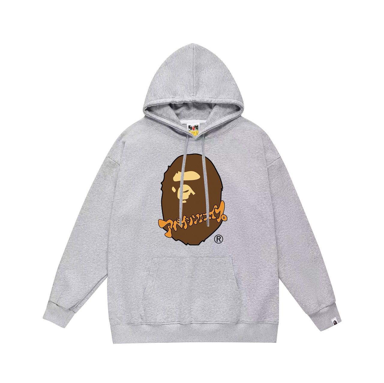 New style with brown apehead print hoodie