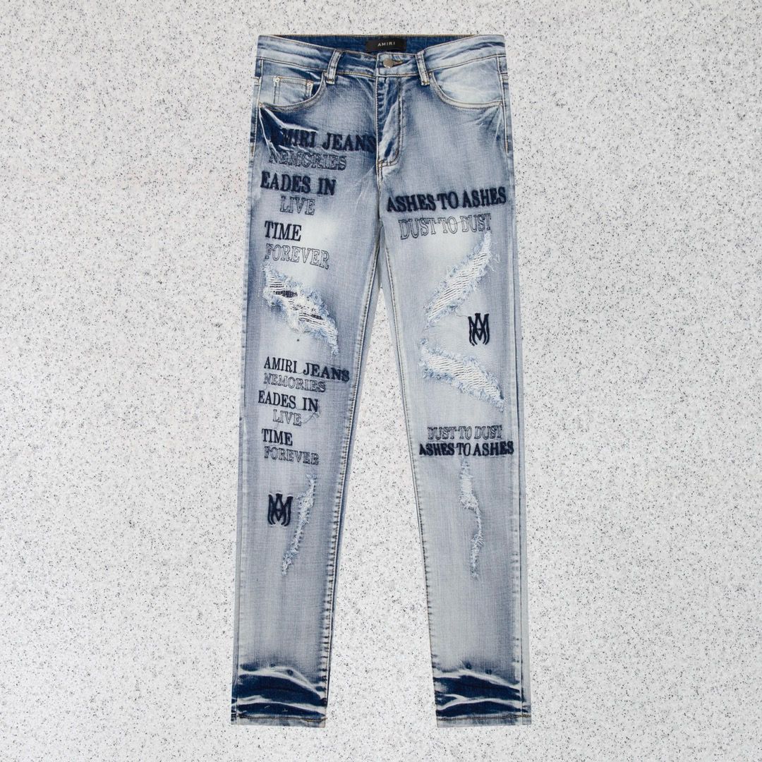 1:1 version new patch embroidery slim jeans