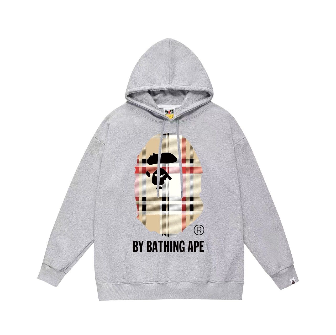 New arrival brown plaid print hoodie