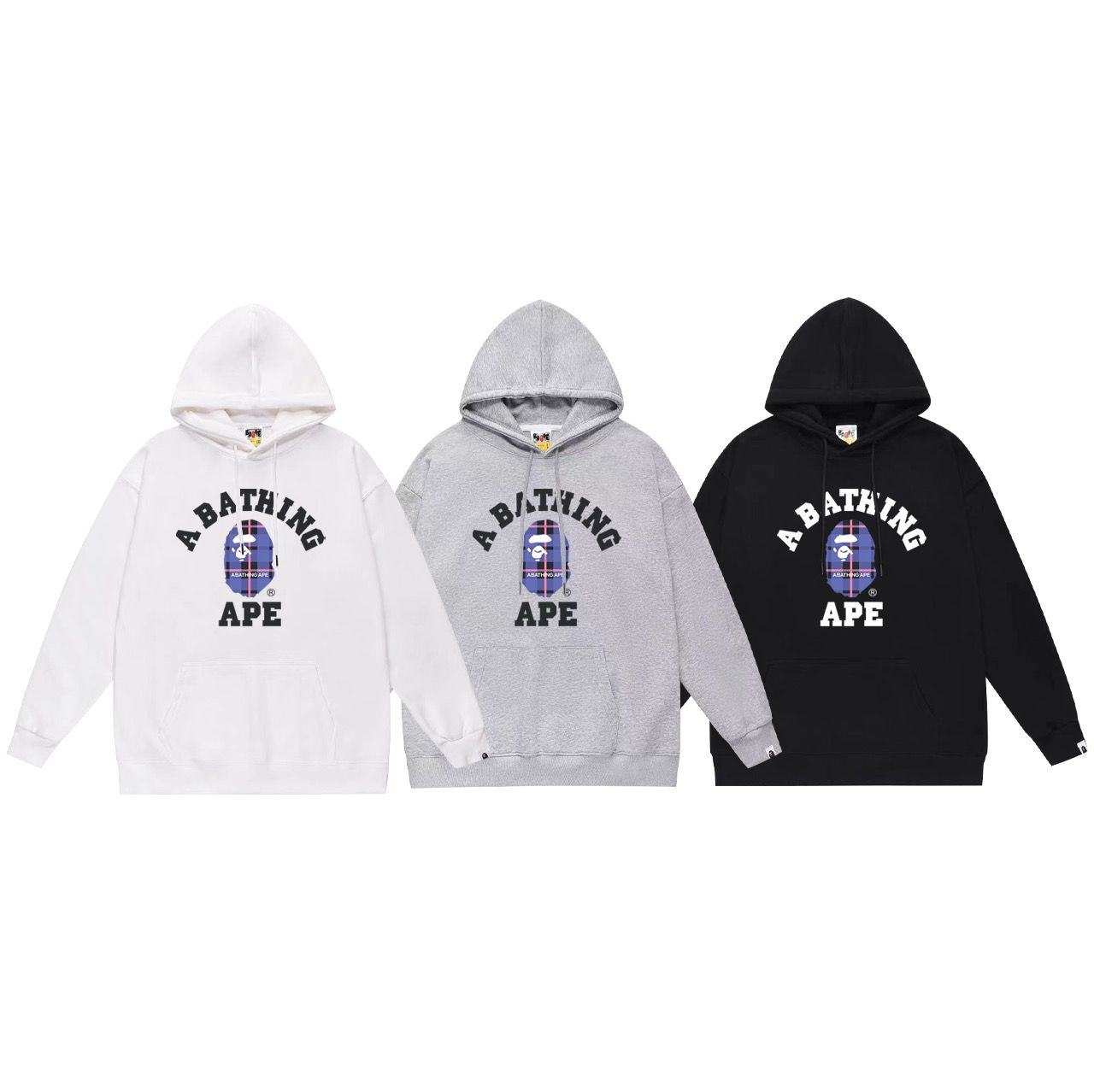 New arrival basic color with purple printing hoodie