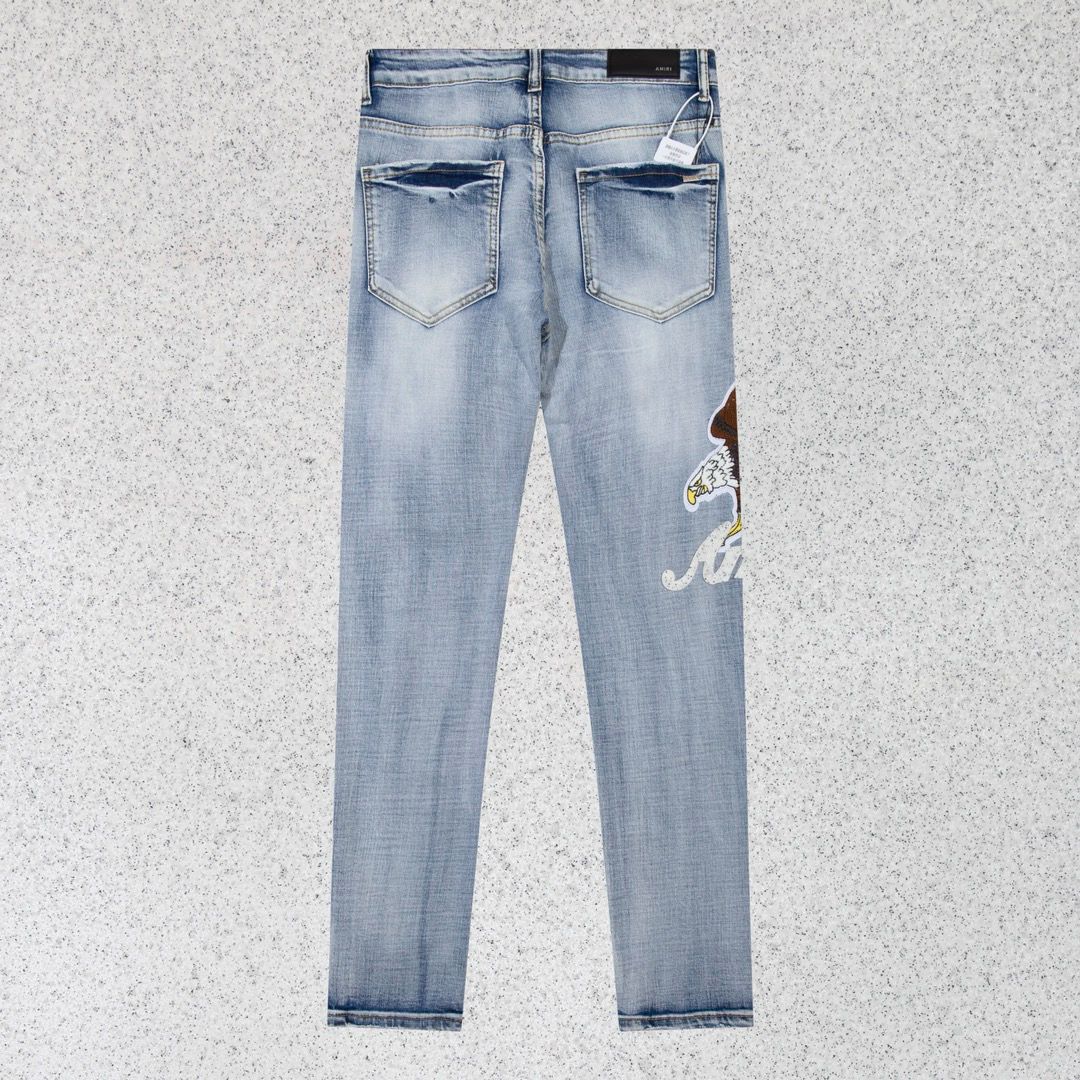 1:1 Version new letter patch embroidery explosive jeans
