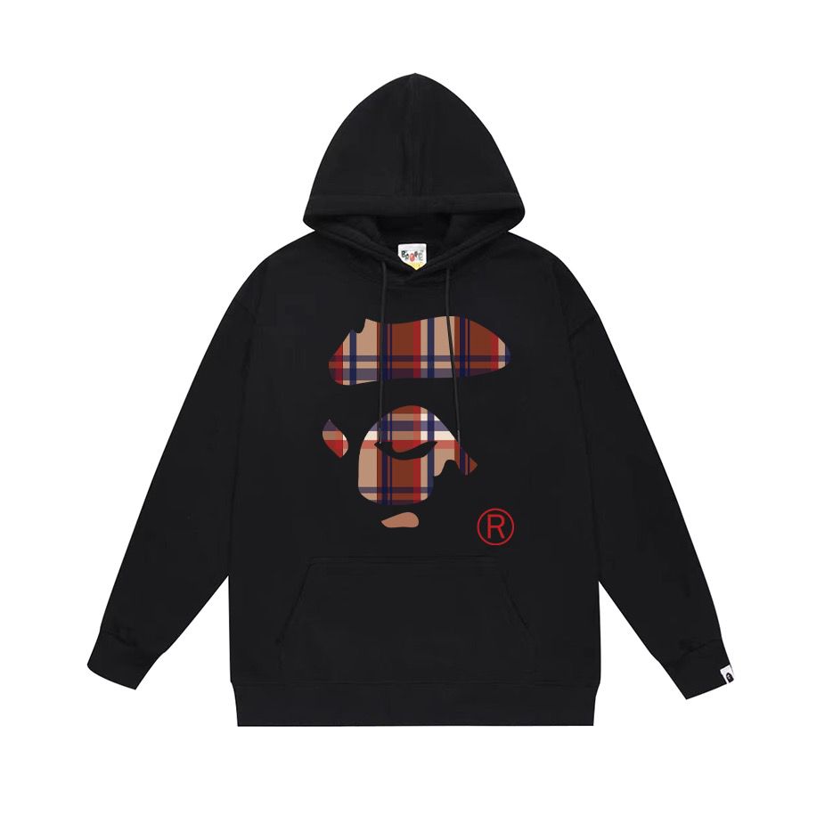 New arrival basic color with red plaid print hoodie