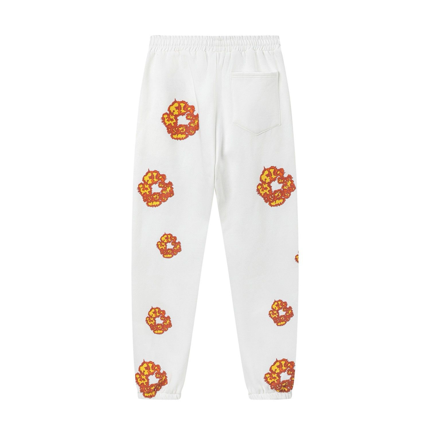 New white color with orange logo print sweat pant