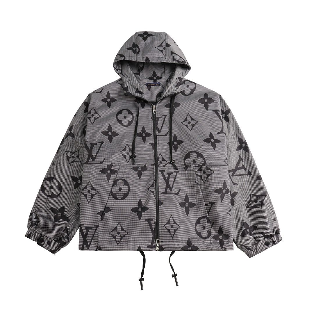 1:1 Top version new full logo print zipper jacket