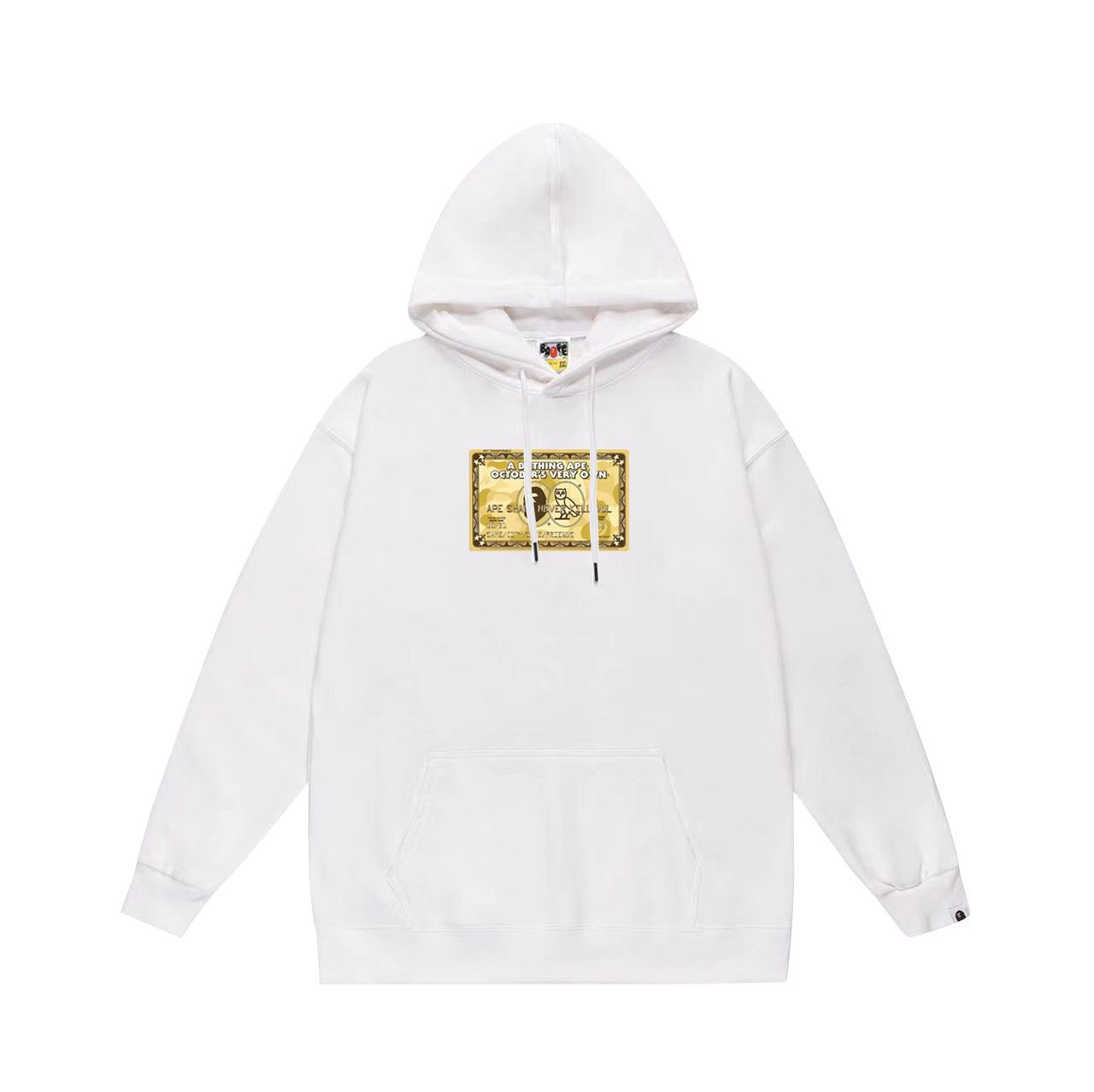 New arrival basic color with yellow print hoodie