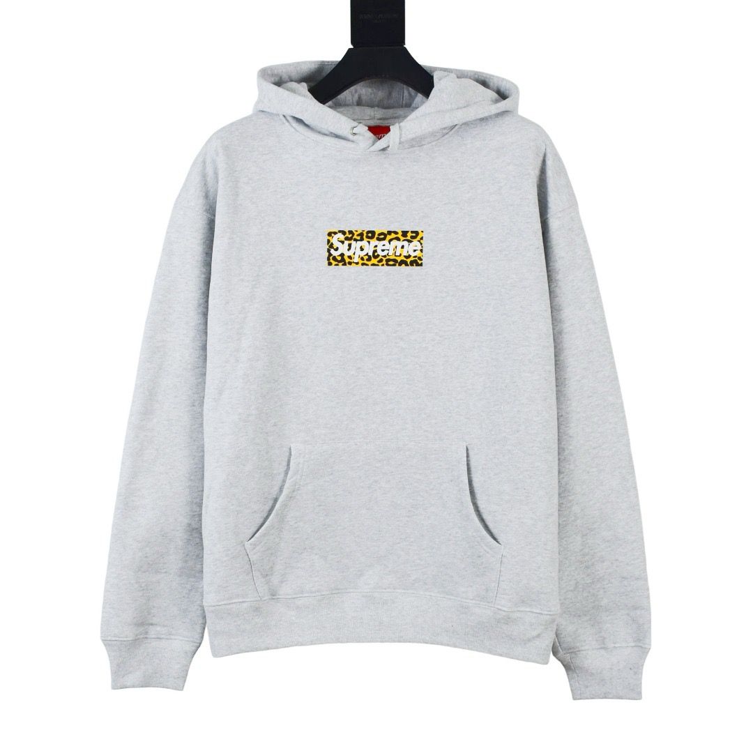 1:1 Top version pure grey color with box logo hoodie