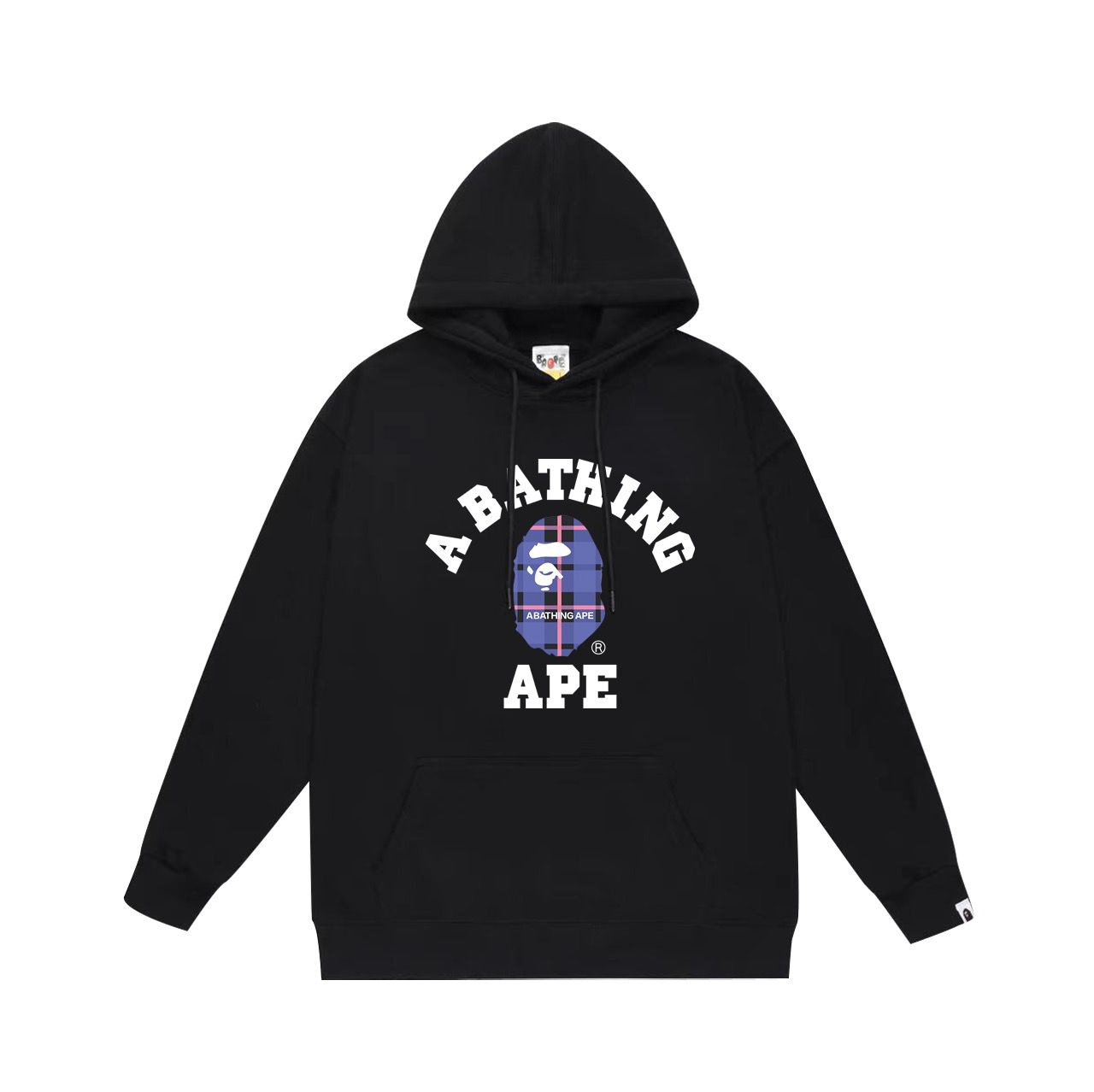 New arrival basic color with purple printing hoodie