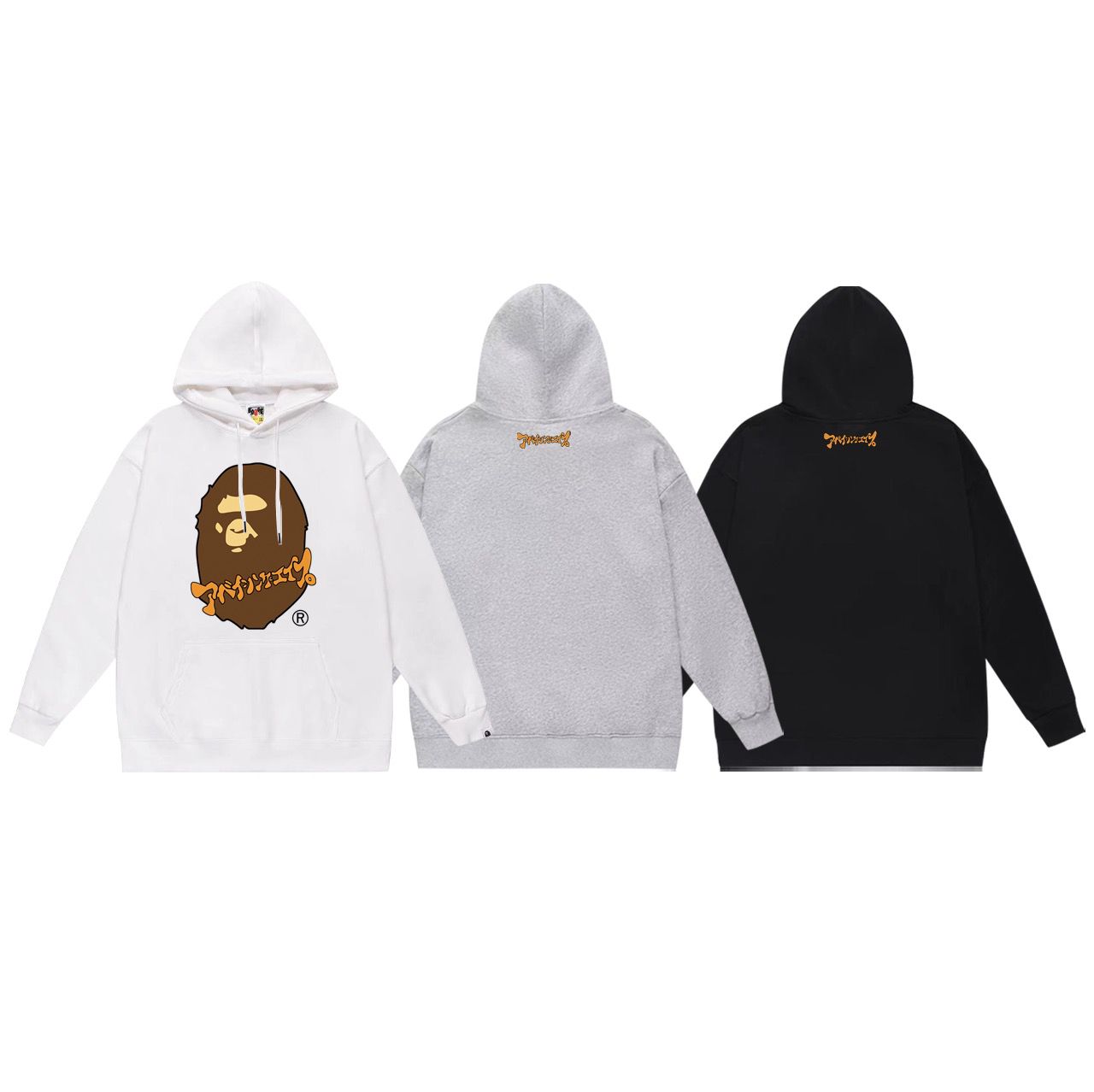 New style with brown apehead print hoodie