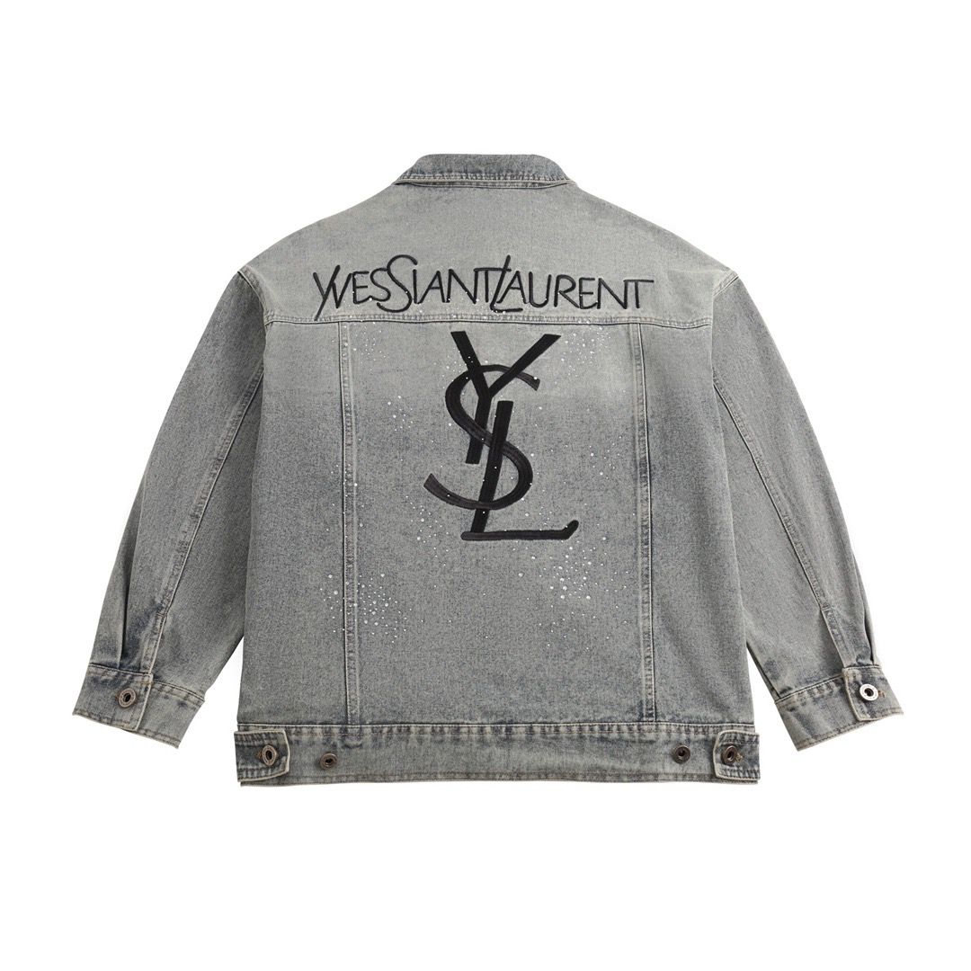 1:1 top version light blue denim jacket