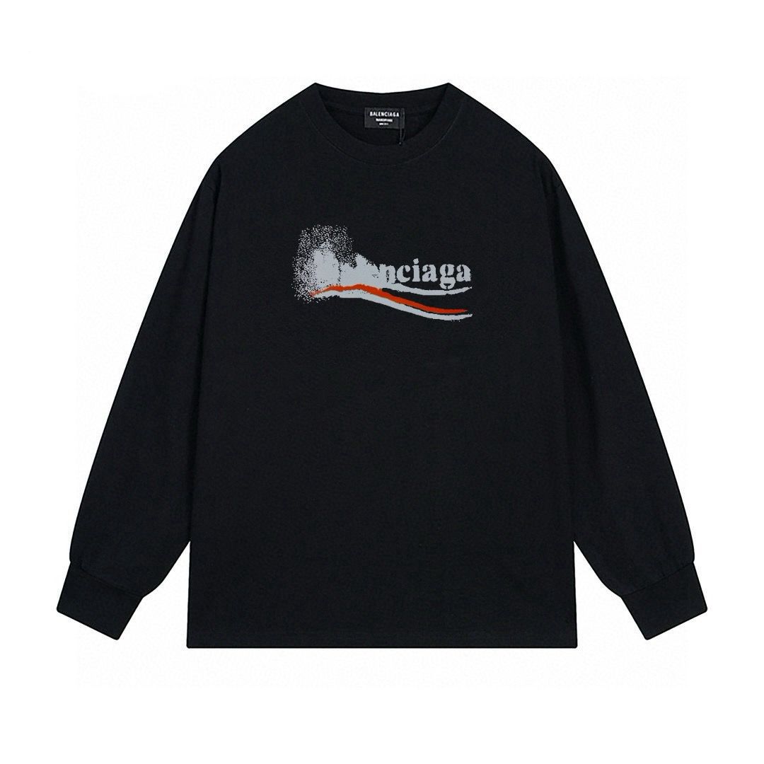 New blurry logo printing long sleeve tshirt