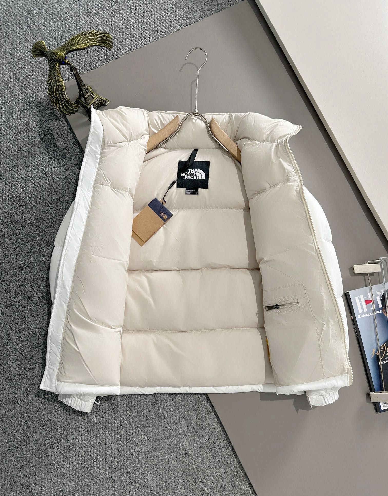 1:1 Top version classic white beige color down jacket