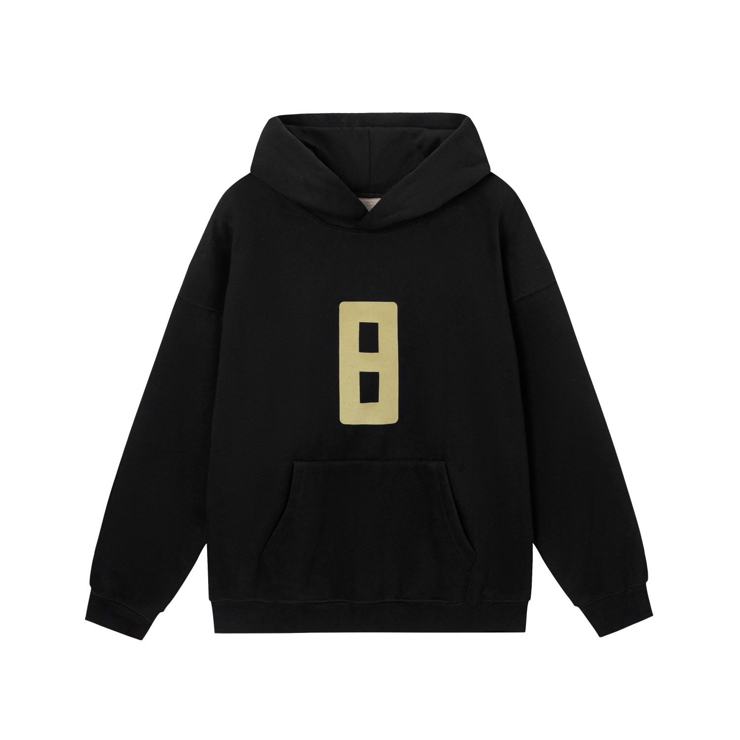 New all black flocking printing hoodie