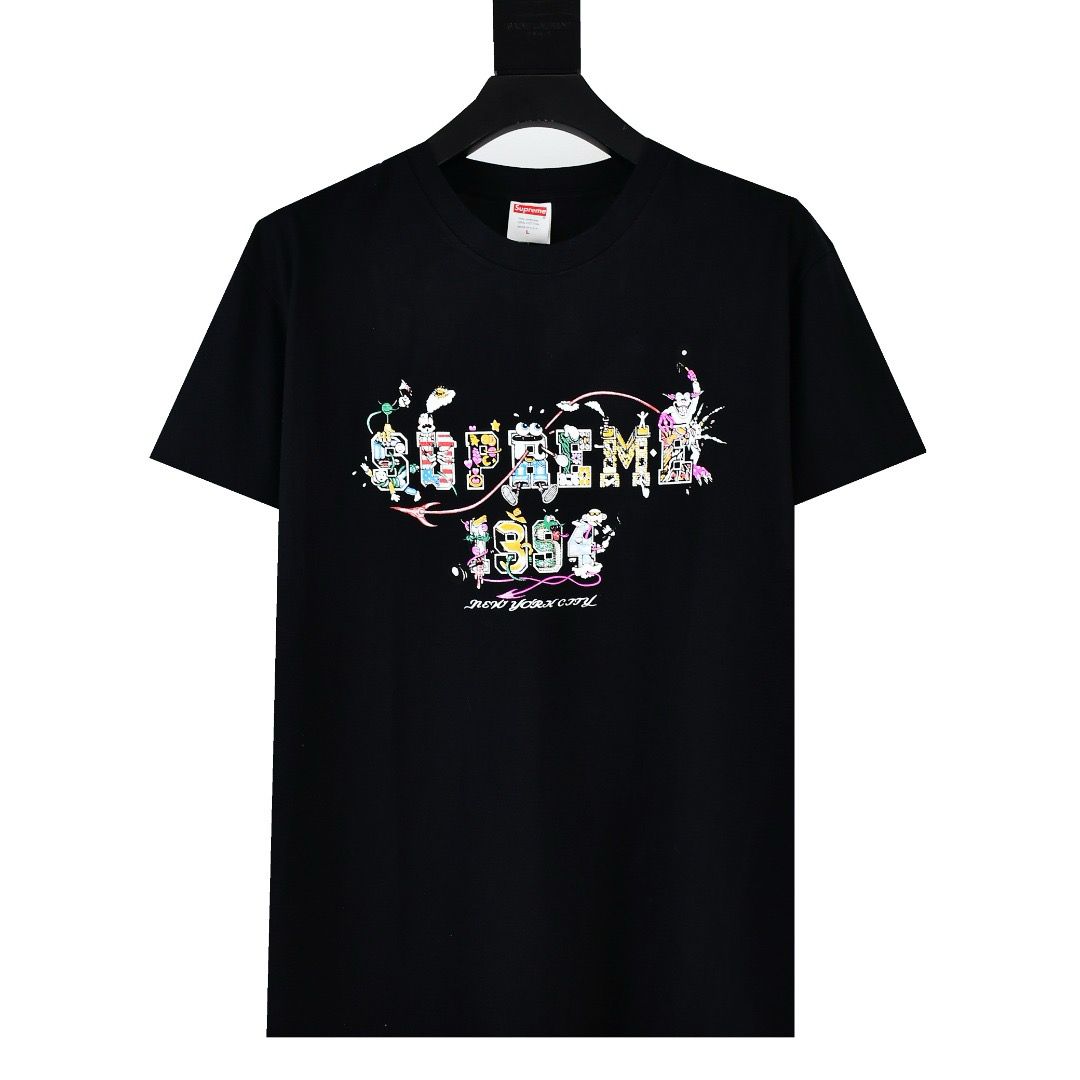 1:1 Top version new cartoon letter print tshirt