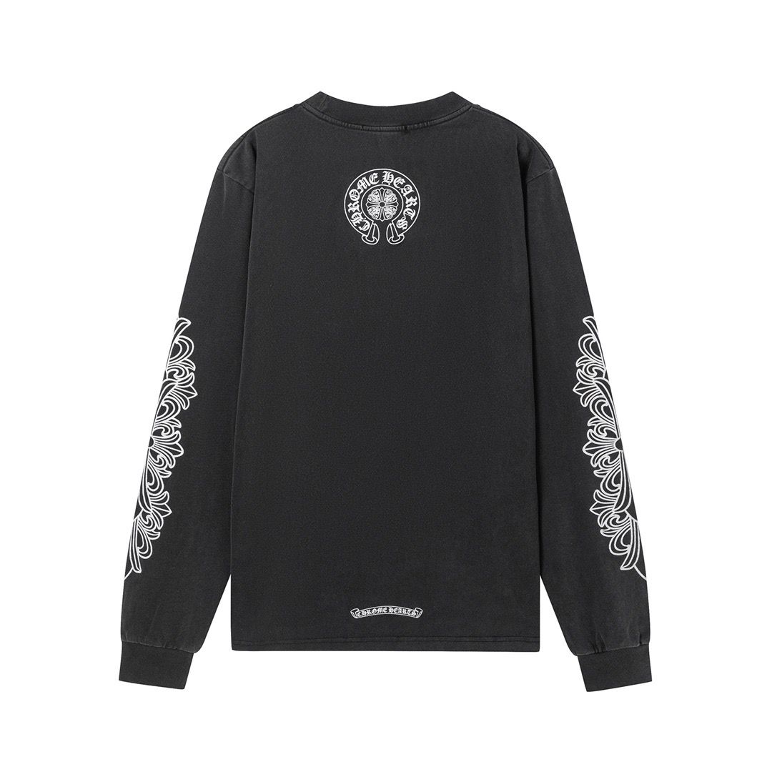 1:1 Top version black with white printing long sleeve