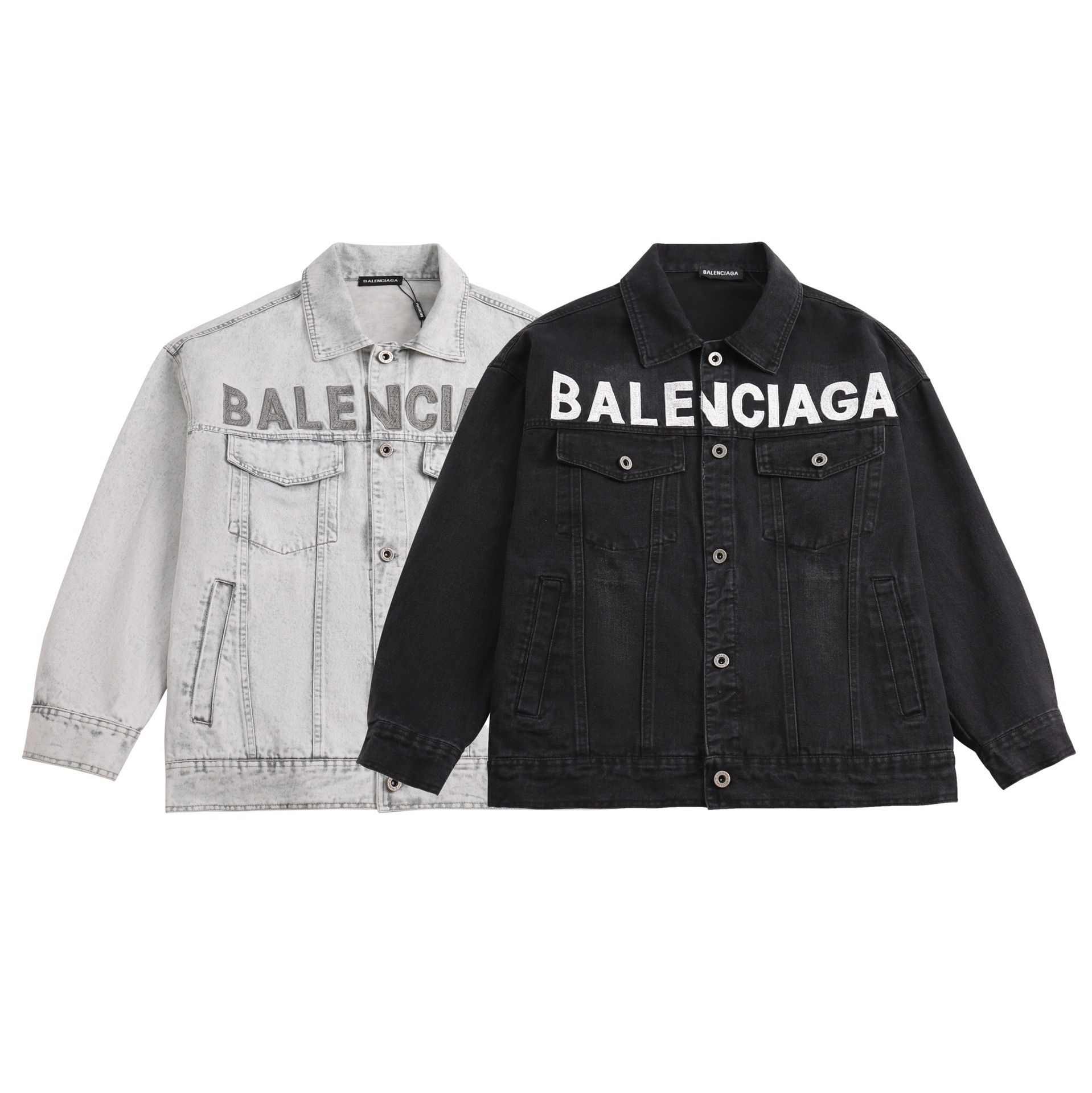 1:1 Top version new style blue black denim jacket
