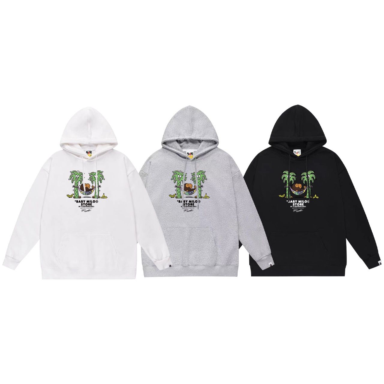 New arrival basic style with double tree print hoodie