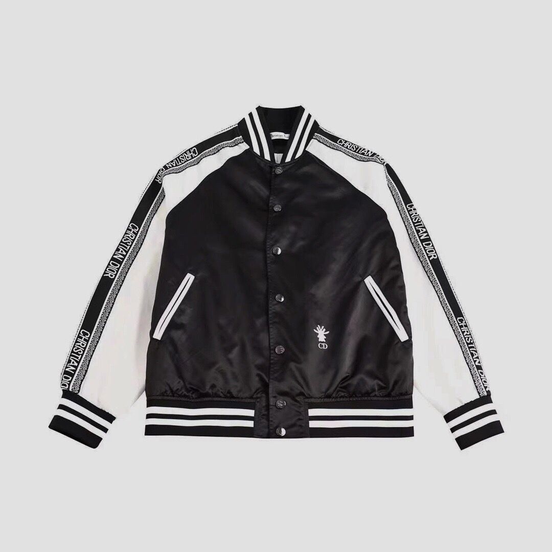 1 :1 Top version new contrast woven ribbon exquisite details baseball jacket
