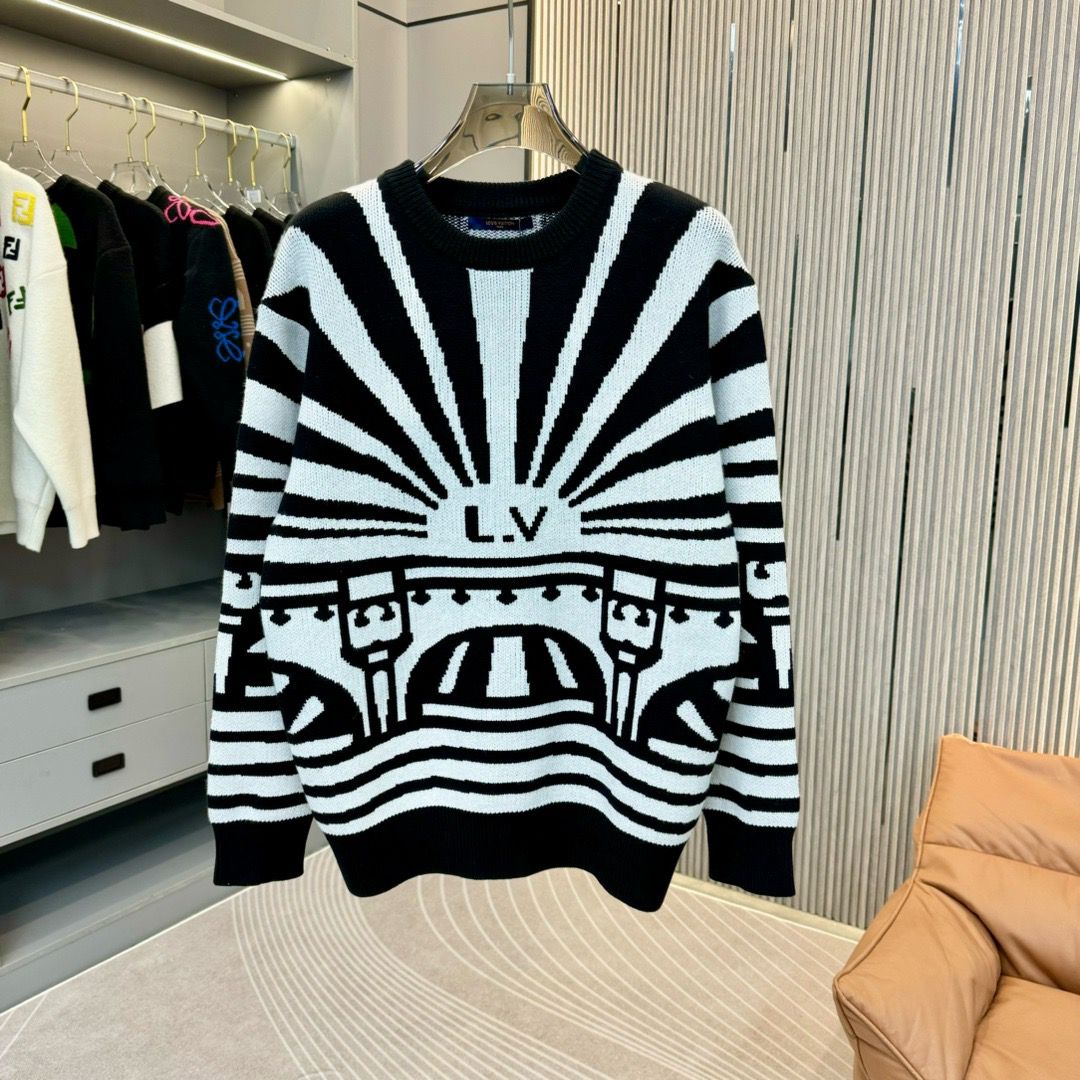 1:1 Top version zebra jacquard new style sweater