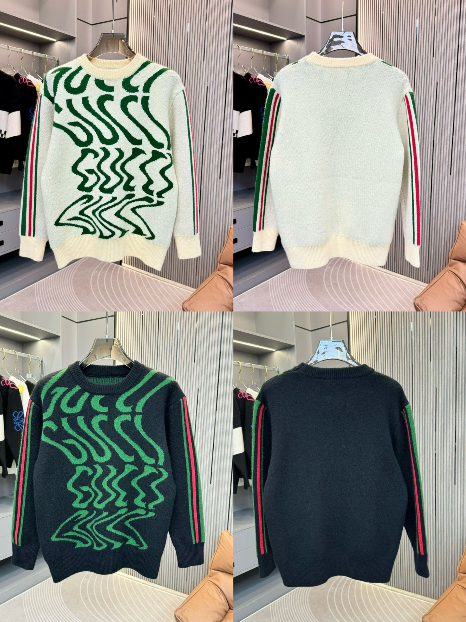 1:1 Top version new arrival stripes jacquard sweater