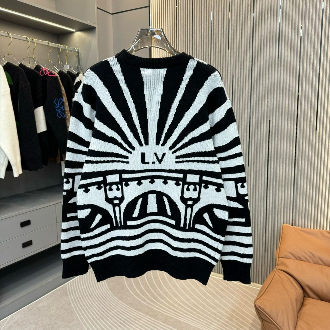1:1 Top version zebra jacquard new style sweater