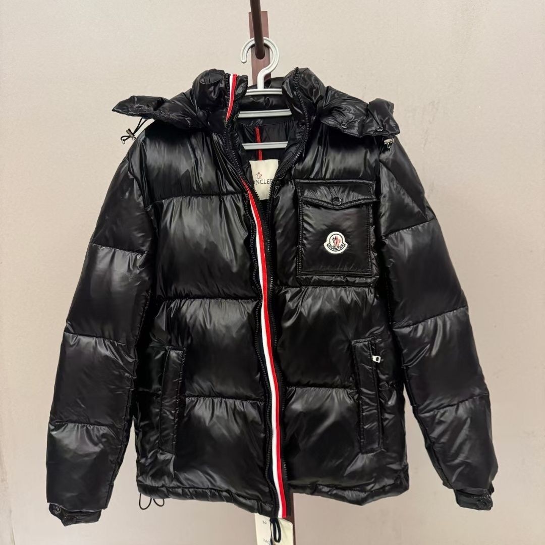 1:1 Top version all shiny black color down jacket