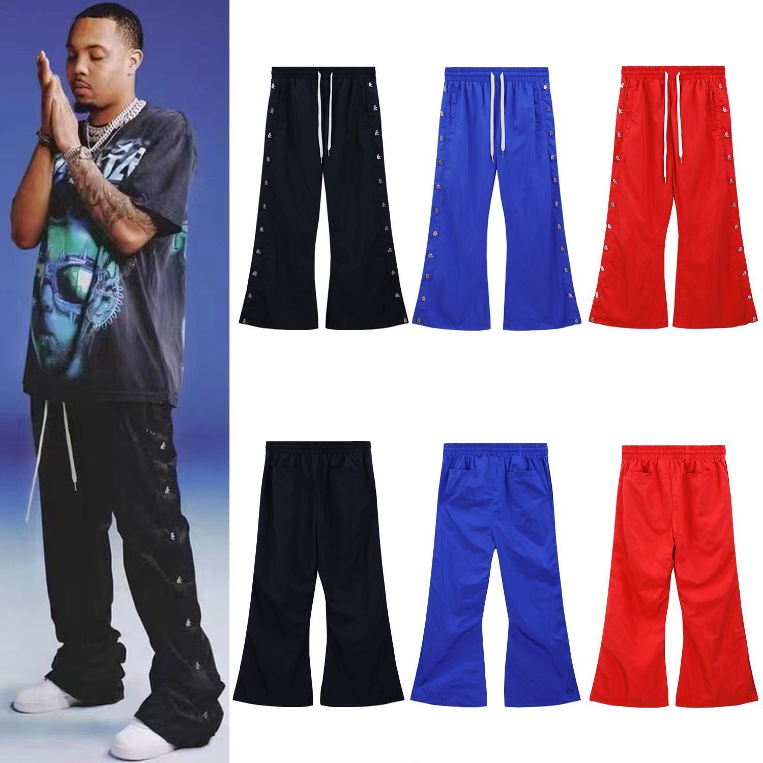1:1 Version button straight leg sweat pant